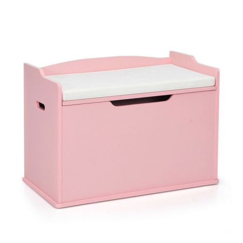 Kids Toy Wooden Flip-top Storage Box Chest Bench with Cushion Hinge Kids Toy Wooden Flip-top Storage Box Chest Bench with Cushion Hinge